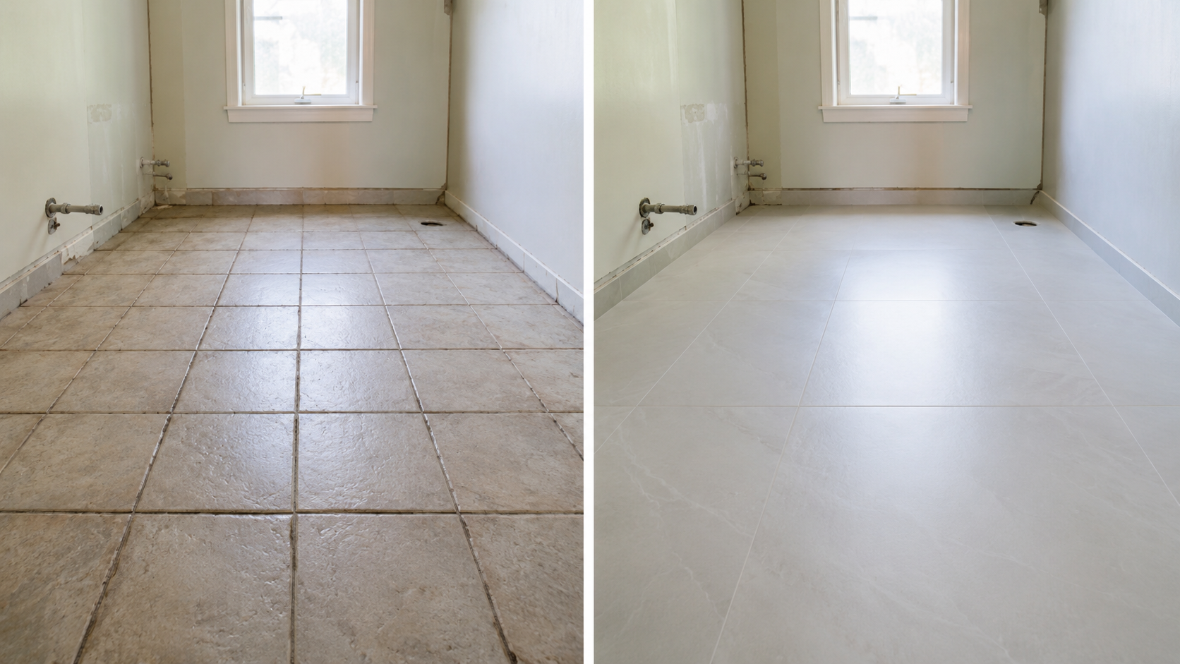 Avant/après : rénovation sol pièce